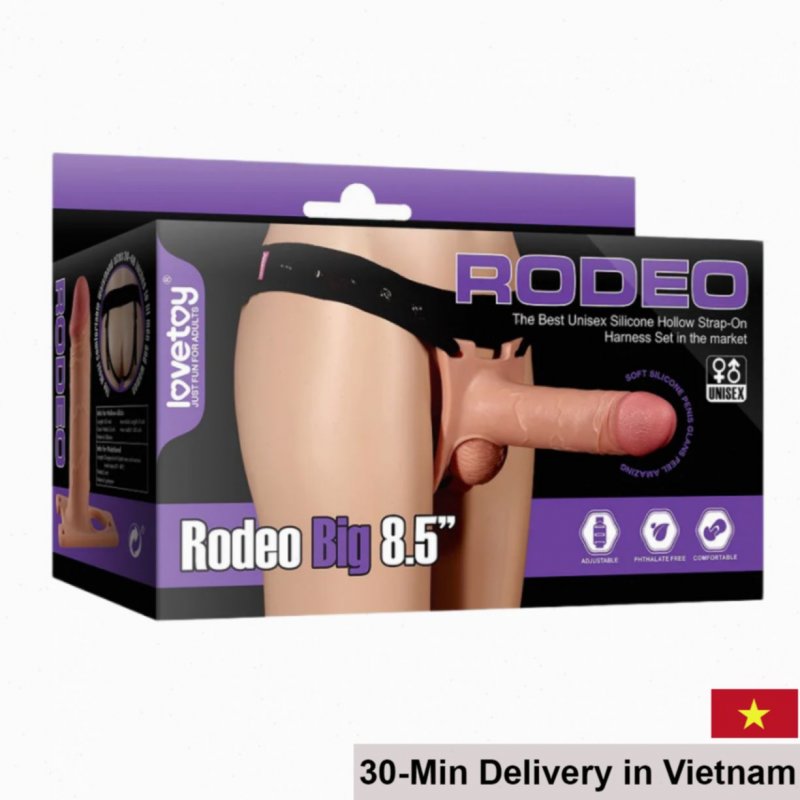 Lovetoy Rodeo Big 8.5 Inch Hollow Strap-On Dildo – Soft Silicone 