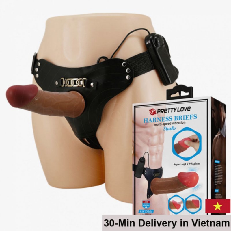 Pretty Love Harness Briefs Multi-Speed Vibration Dildo 