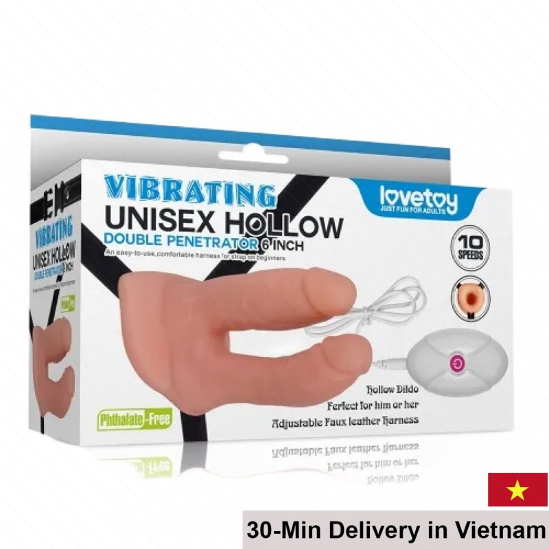 Lovetoy Unisex Hollow Double Vibrating Strap-On Remote Control Toy 