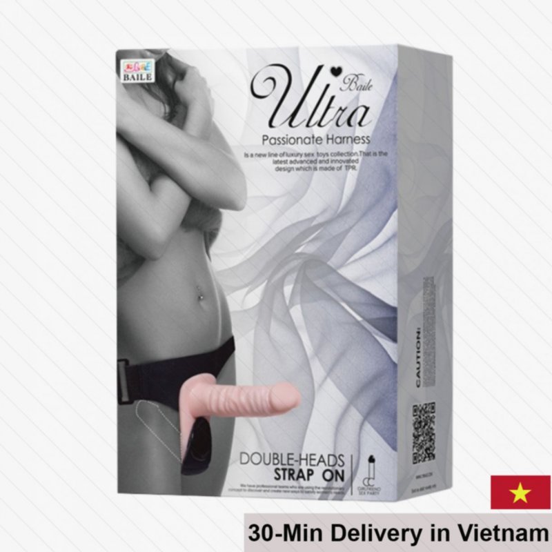Baile Strap-On Double-Ended Vibrating Dildo Adjustable Size 