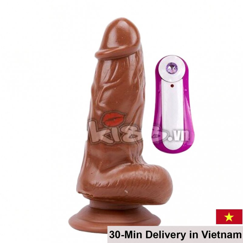 Brown Skin Vibrating Mini Dildo Powerful Waterproof Sex Toy 