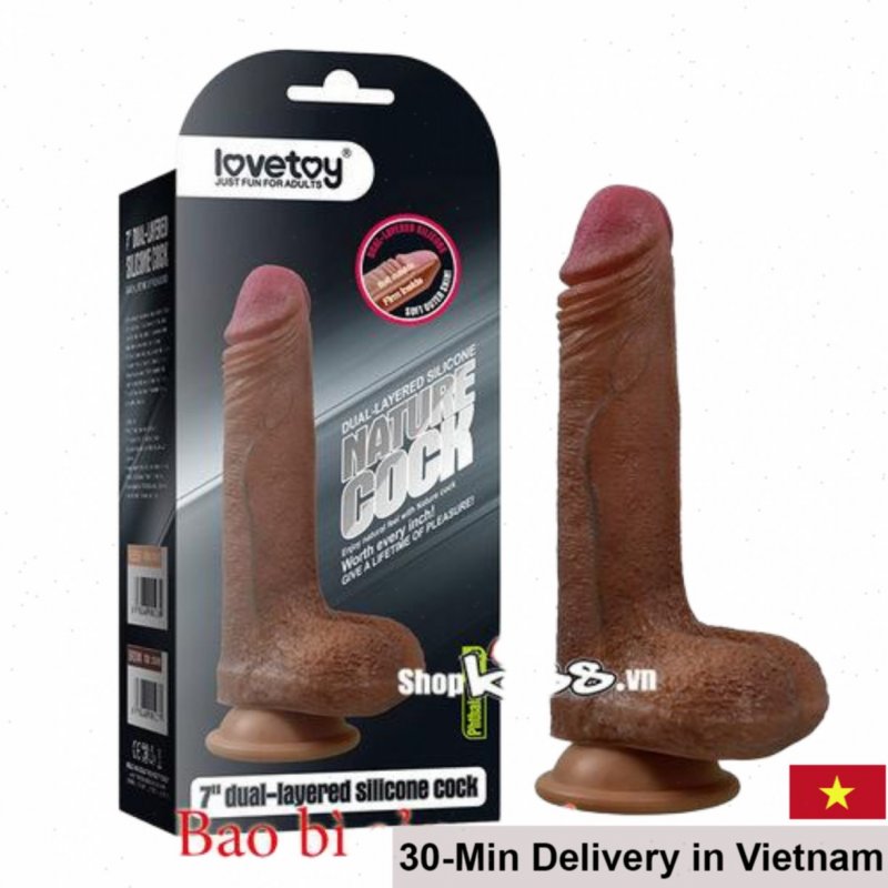 Silicone Dual Layer Realistic Dildo Wall Mount Female Male Couples Toy 