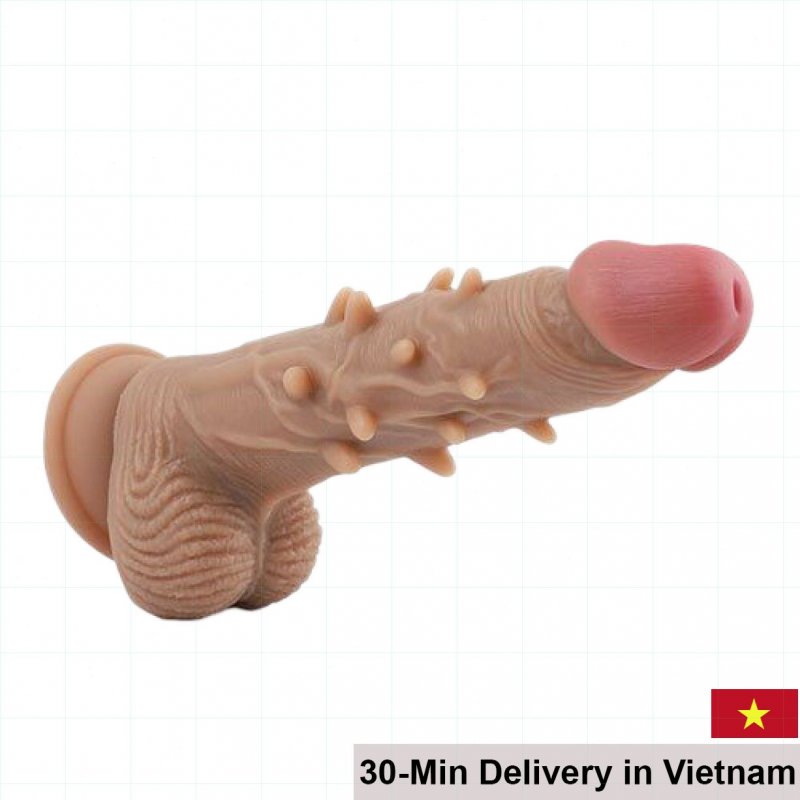 JiuAi Super Soft Grafted Wall-Mount Dildo With Spikes 