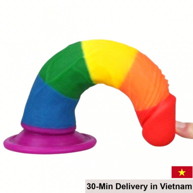 LoveToy Prider 7in Multi-Color Wall Mounted Vibrating Dildo 