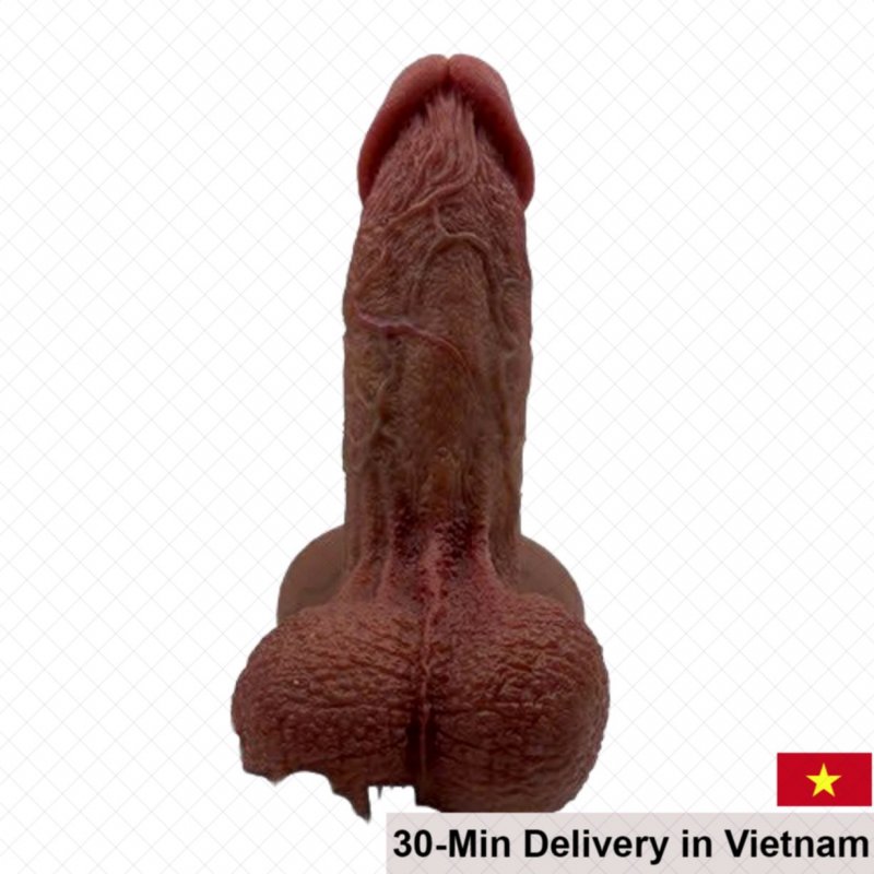 Black Giant Realistic Wall-Mount Dildo Silicone 21.5cm 