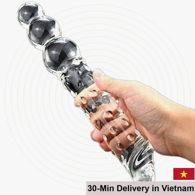 Glass Double-Ended Vibrating Dildo Safe Body Material 29.5cm Length 