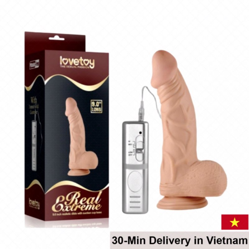 Lovetoy Natural Cock realistic wall mount vibrating dildo 