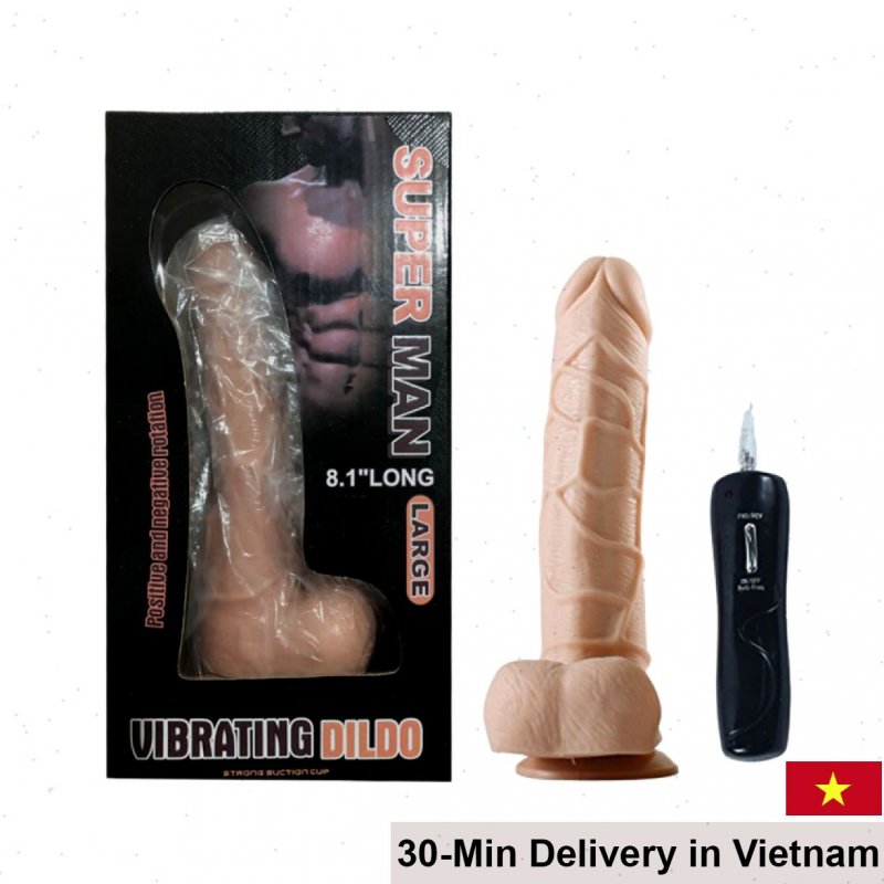 Super Man Vibrating Wall-Mount Dildo with Strong Suction Base 