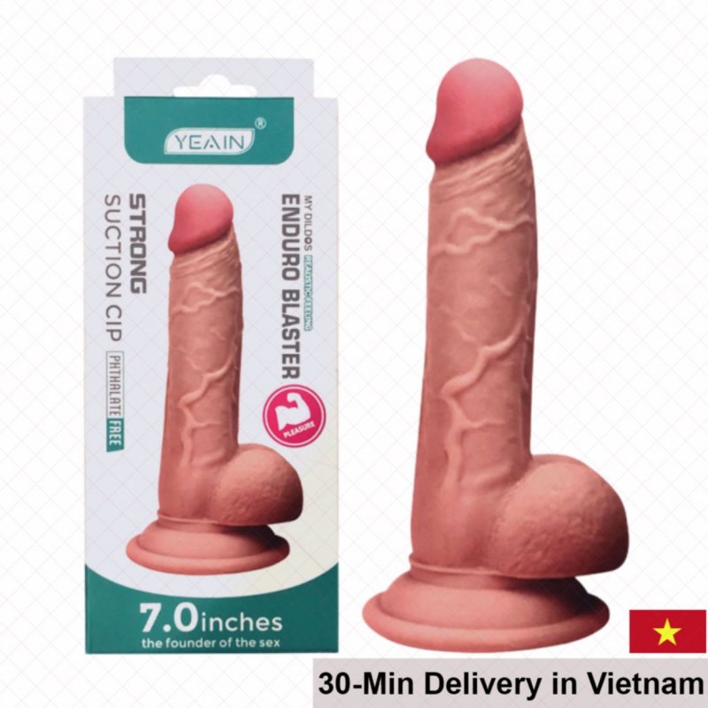Yeain 7 Inch Wall Adhesive Dildo Strong Suction Soft Realistic 