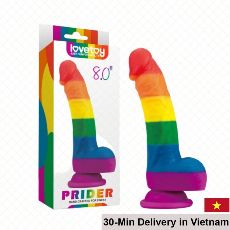 Lovetoy Prider 8.0 Colorful Wall Mount Dildo Toy 