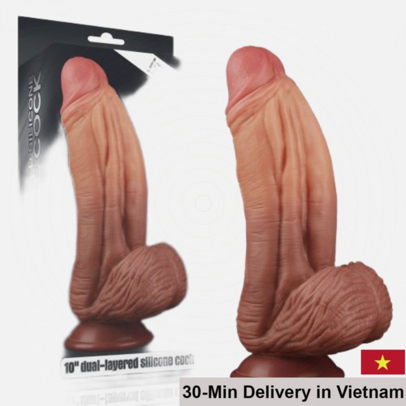 Lovetoy Nature Cock Silicone Double-Layer Wall Mount Dildo Gay Lesbian Toy 