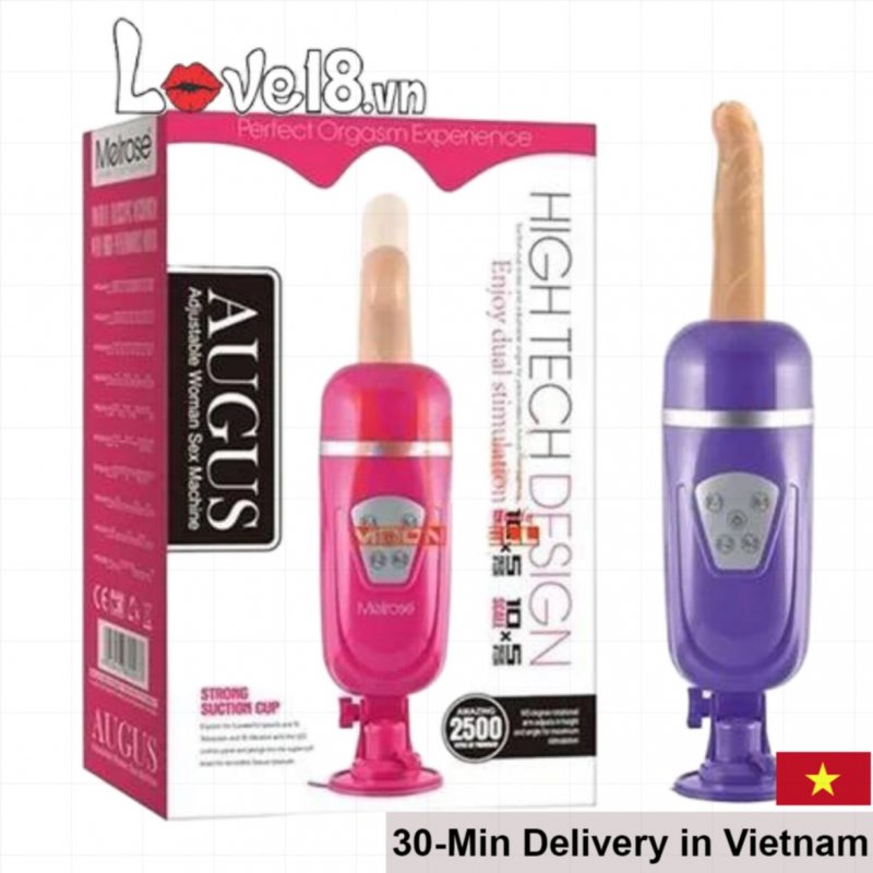 Automatic Augus Vibrating Thrusting Soft Silicone Dildo 