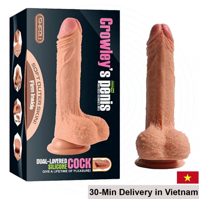 Crowley Penis Soft Silicone Dual Layer Wall Suction Dildo 