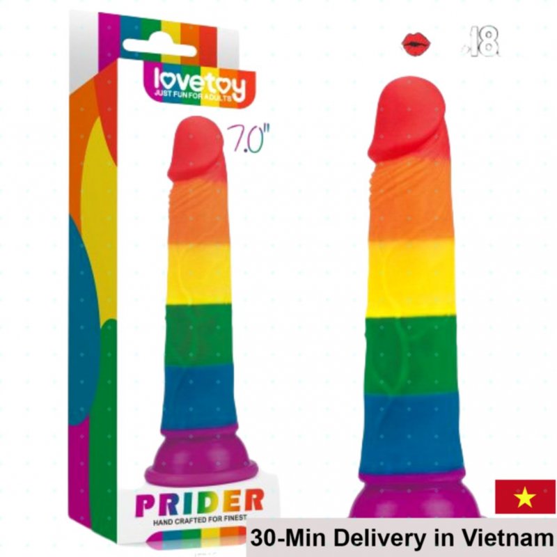 Lovetoy Prider 7in Wall Mounted Gay Lesbian Dildo Vibrator 