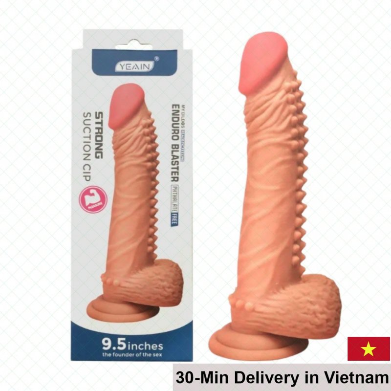 Soft Beaded Wall Mount Dildo 23x4cm TPE G-Spot Massager 