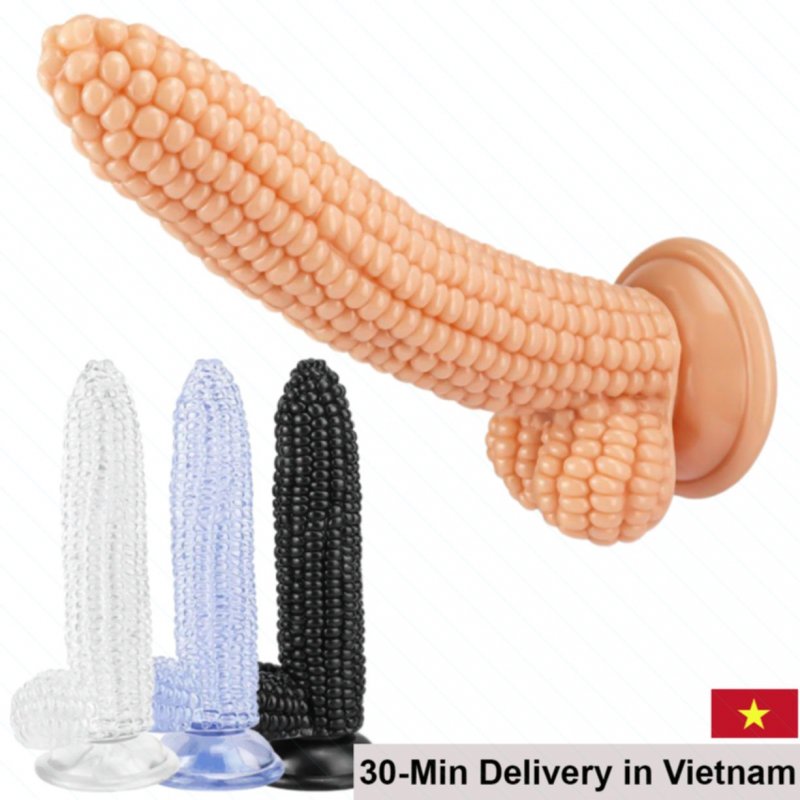 Corn Shaped Silicone Dildo Wall Mounted Natural Texture 