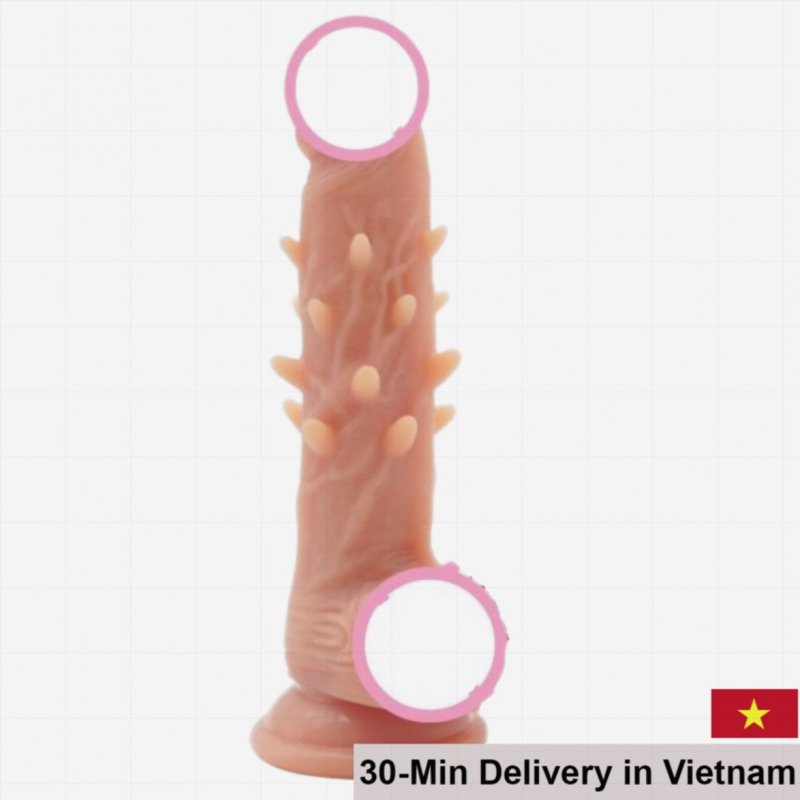 Soft Spiked Wall-Mounted Dildo Silicone Suction Base Pleasure 