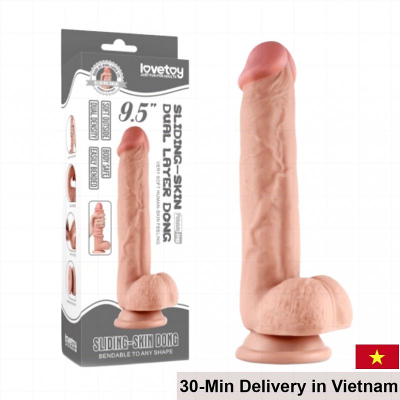 Lovetoy Sliding Skin 9.5cm Wall-Mount Silicone Dildo 