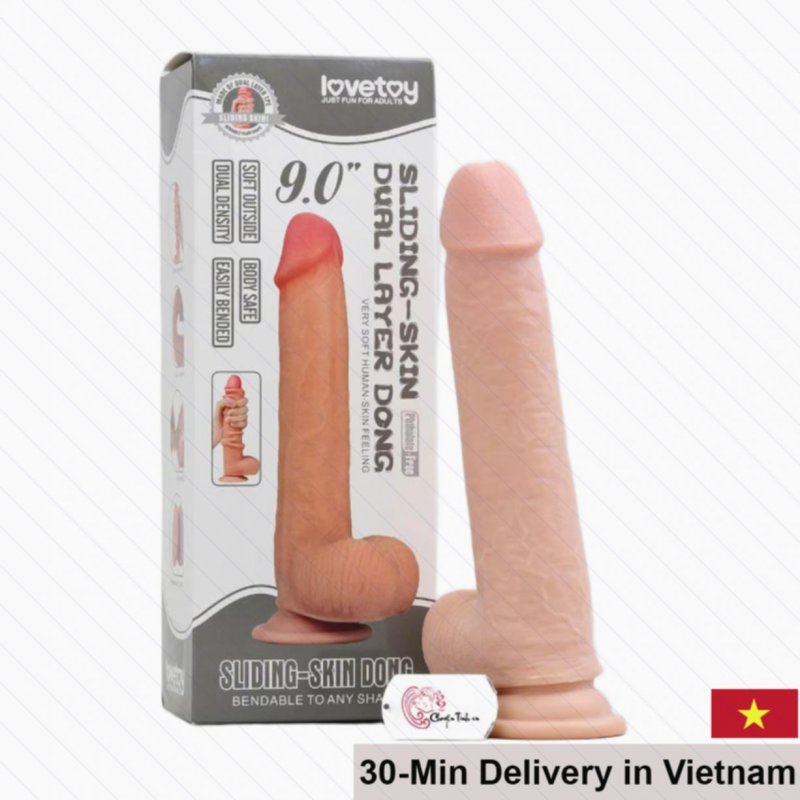 Lovetoy 9-inch Sliding Silicone Realistic Dildo 