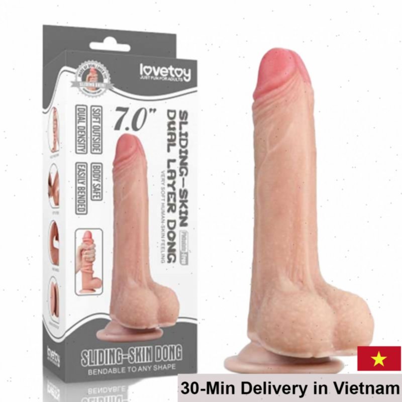 Lovetoy Sliding Pink 7 Inch Silicone Female Masturbator 