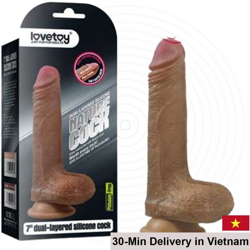7 Inch Realistic Brown Silicone Dildo G Spot Massager 