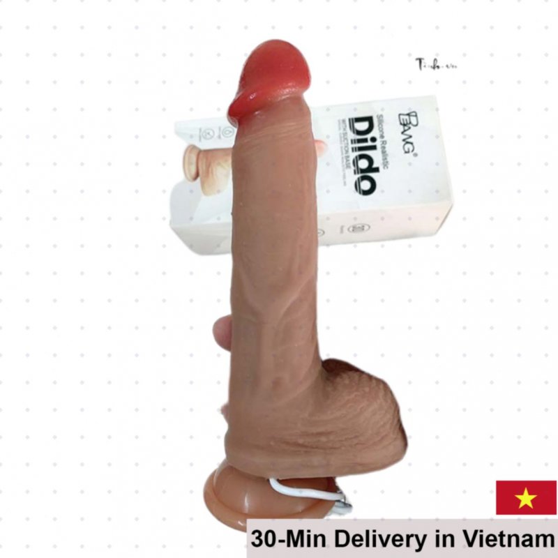 Super Soft Heated Vibrating Thrusting Silicone Dildo 