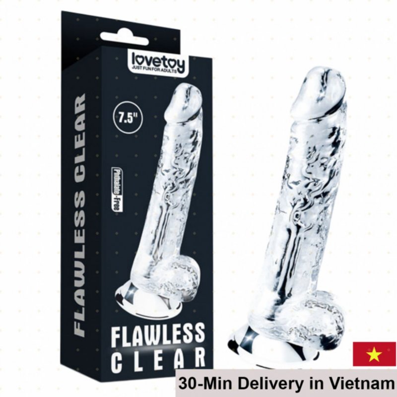 Lovetoy Clear Silicone Waterproof Wall-Mount Dildo 7.5