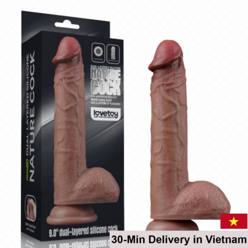 Lovetoy Nature Cock 9 Inch Ultra-Realistic Wall Sucking Dildo 