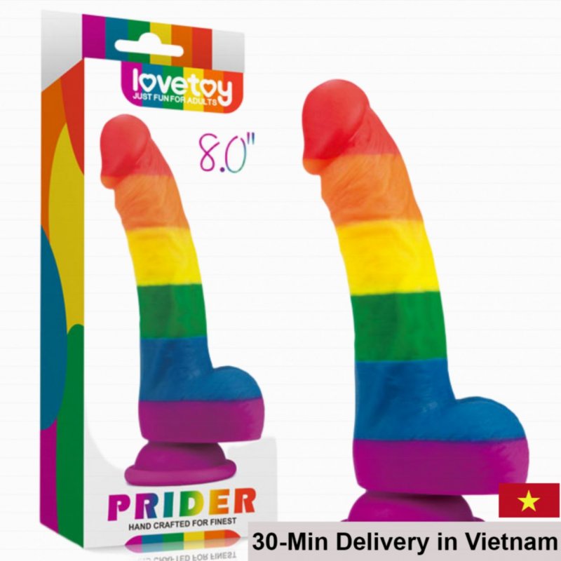 Lovetoy Prider 8” Wall-Mountable Waterproof Flexible Dildo 