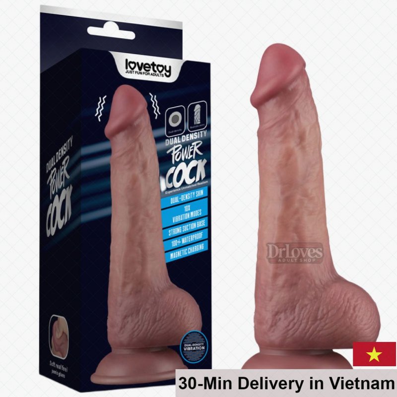 Lovetoy Power Cock 8.5 Inch Waterproof Vibrating Dildo 