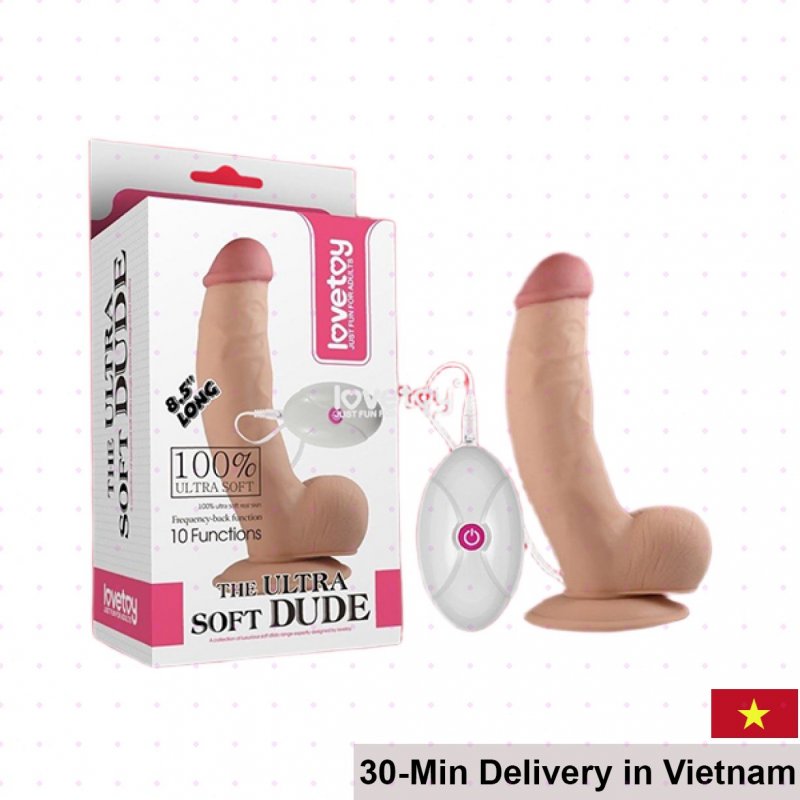 Lovetoy Ultra Soft Dude 8.5 Inch Vibrating Silicone 