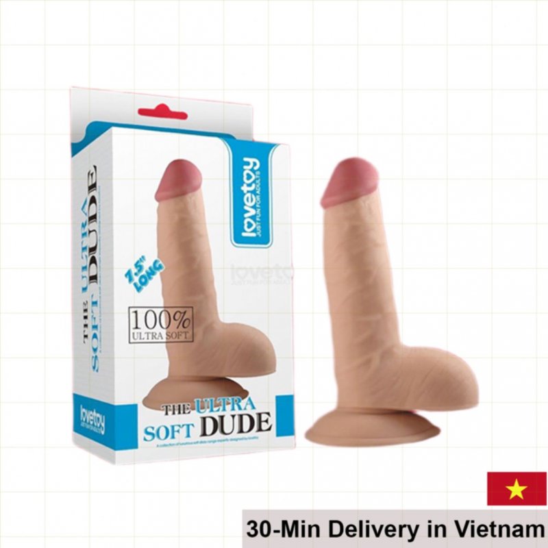 Lovetoy The Ultra Soft Dude 7.5 Inch Silicone Dildo 