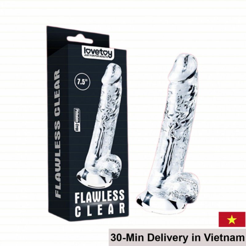 Lovetoy Flawless Clear 7.5 inch Suction Wall Dildo 