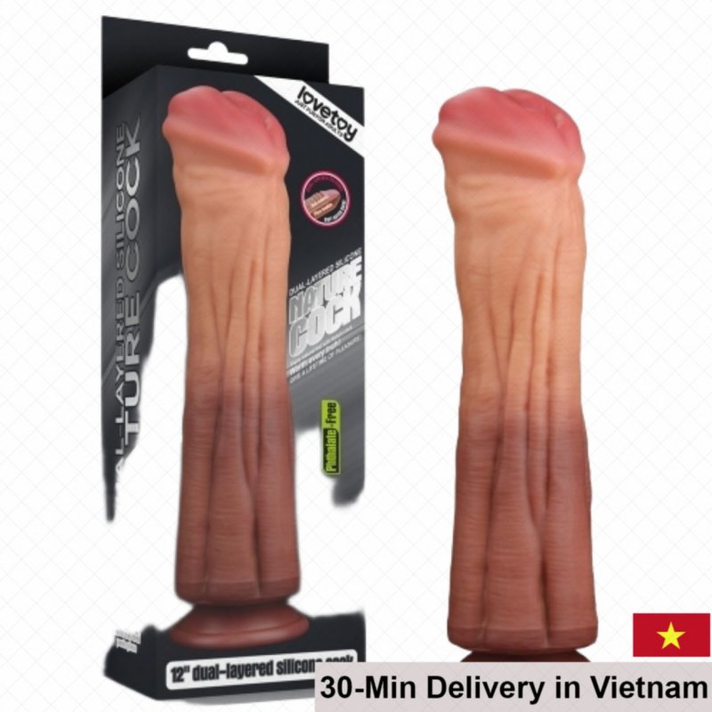 Lovetoy Platinum Silicone Cock 12.5” Realistic Dual-Layer Feel 