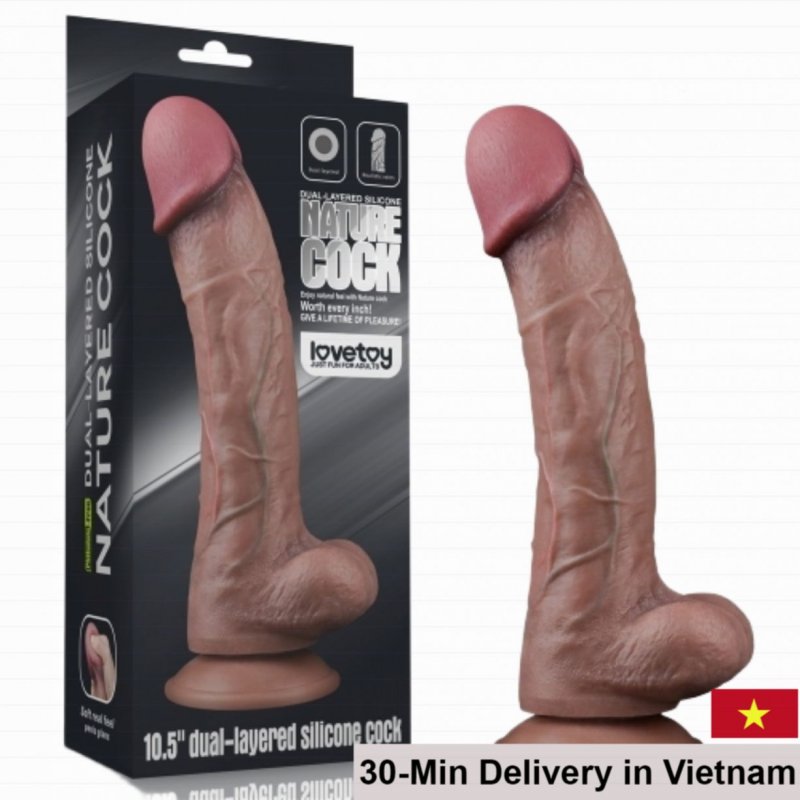 Lovetoy Dual Layer Silicone Large Realistic Dildo 10.5