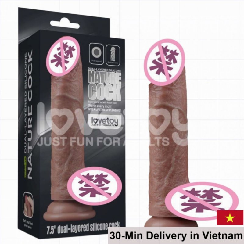 Lovetoy 3D Double Layer Veined Silicone Realistic Dildo LV411042 