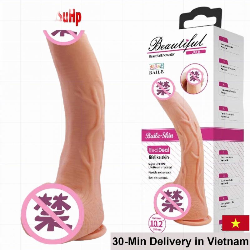 Baile Jack Real Skin Soft Large Realistic Dildo TPR Toy 