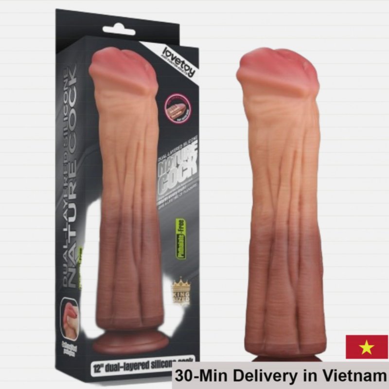 Lovetoy USA 12in Super Soft Silicone Wall-Mount Dildo with Veins 