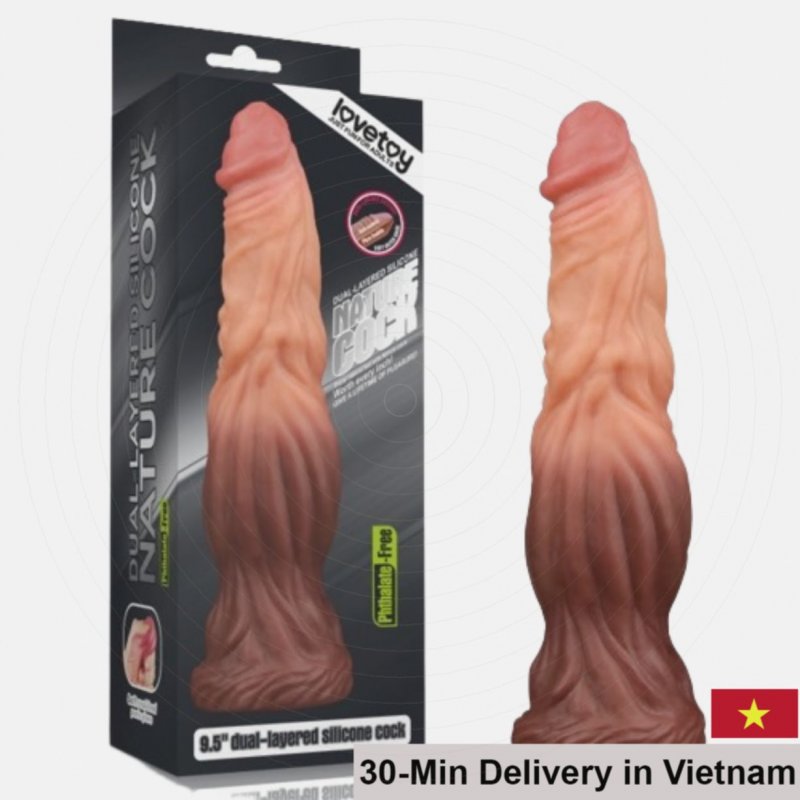 Lovetoy USA Suction Wall Ultra-Soft Double Layer Realistic Dildo 24.5cm 