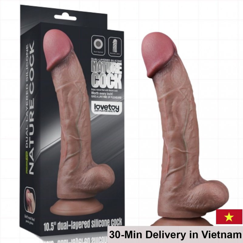 Lovetoy 29.5cm Wall Mount Platinum Silicone Dildo Double Layer 