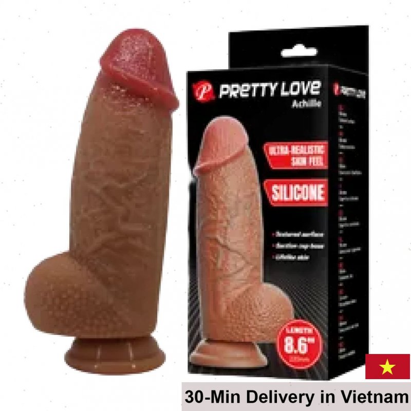 Prettylove Archille 22cm Giant Silicone Dildo Strong Suction 