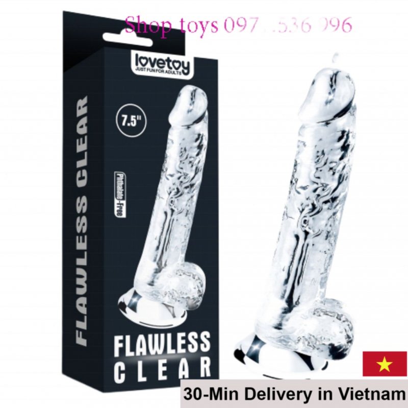 Lovetoy Flawless Clear 7.5” Transparent Dildo G-Spot Clitoral Stim 
