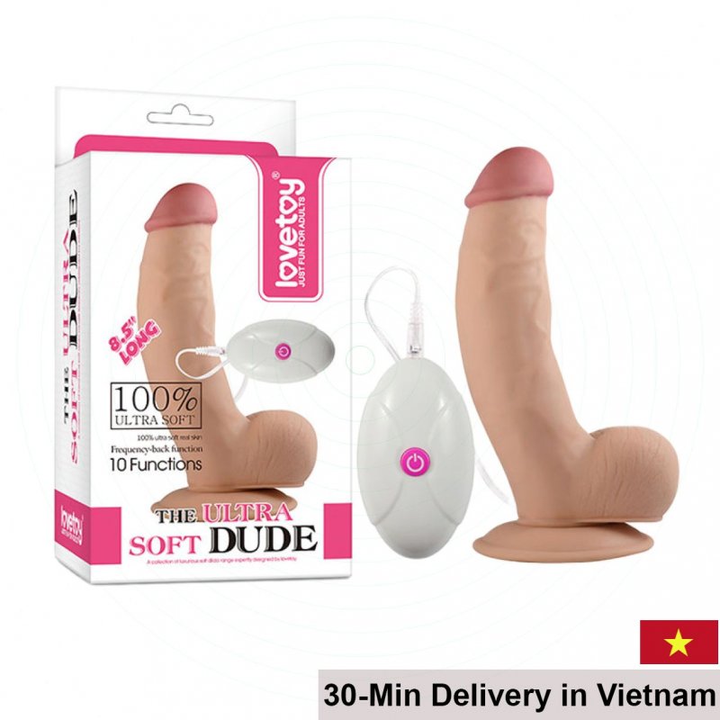 Lovetoy Ultra Soft Curved Silicone Vibrating Dildo 