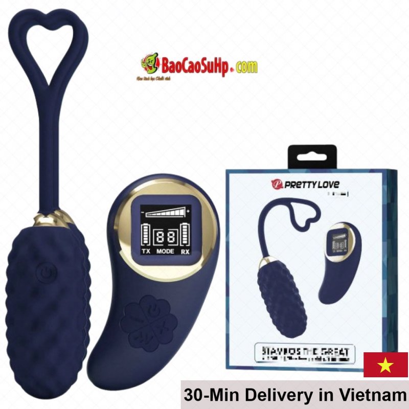 Baile Prettylove Blue Remote Silicone Vibrating Egg 