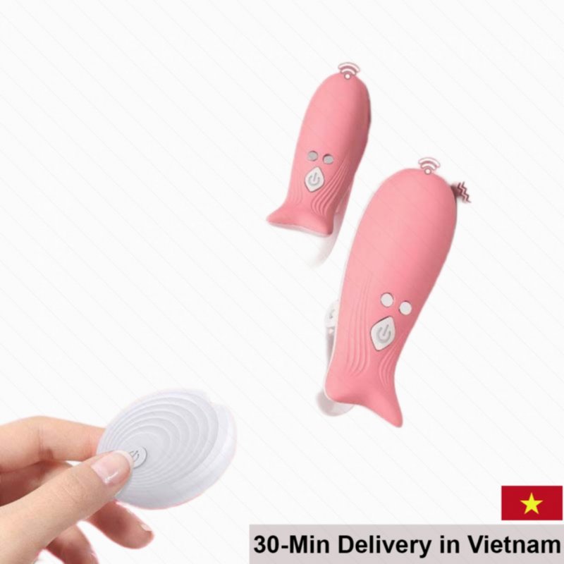 Jiuuy Mini Dolphin Remote-Controlled Breast Clamp Multi-Frequency Massage 
