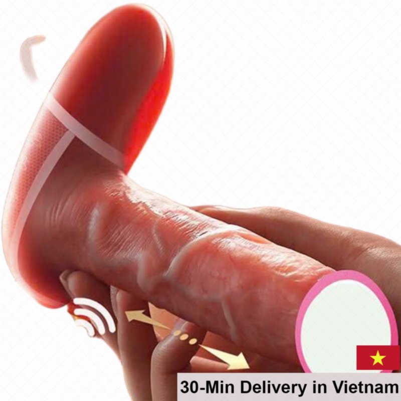 Remote Control Heated Suction Cup Strap-On Silicone Dildo 