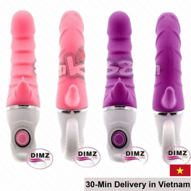Silicone Ribbed Strong Vibrating Realistic Dildo Female Toy 