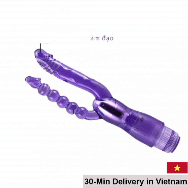 Double Pleasure 2-Prong Vibrator G Spot Anal Silicone Toy 