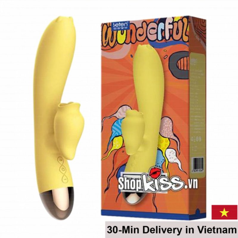 Leten Wonderful Vibrating Tongue Dildo Female Masturbation Aid 