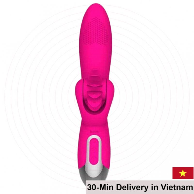 Leten Windmill Multifunctional Vibrating Tongue Male Dildo Pink 